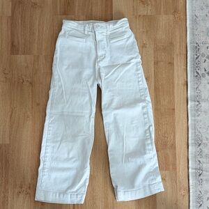 Levi's White Ribcage Wide Leg Crop Ankle & Cropped Jeans